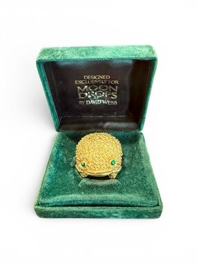 Rare Vintage David Webb x Moon Drops Frog Solid Perfume Compact Collector Piece